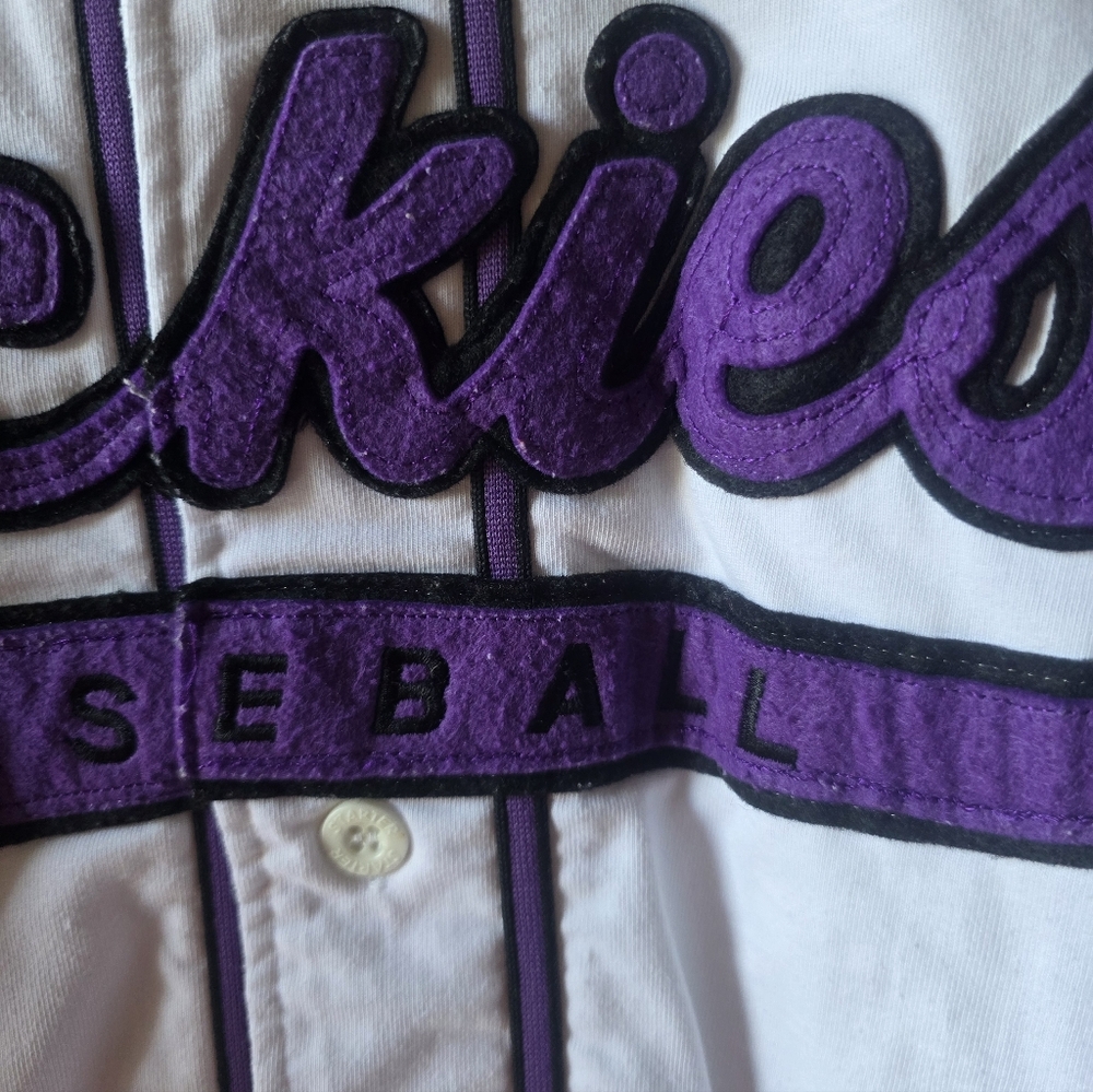 Vintage Starter Colorado Rockies Purple MLB Jersey – 90s Y2K Streetwear Fit S/M - Picture 5 of 10